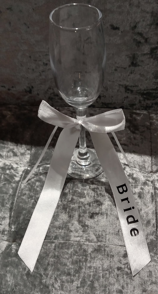 Wedding white ribbon bow personalised x 20