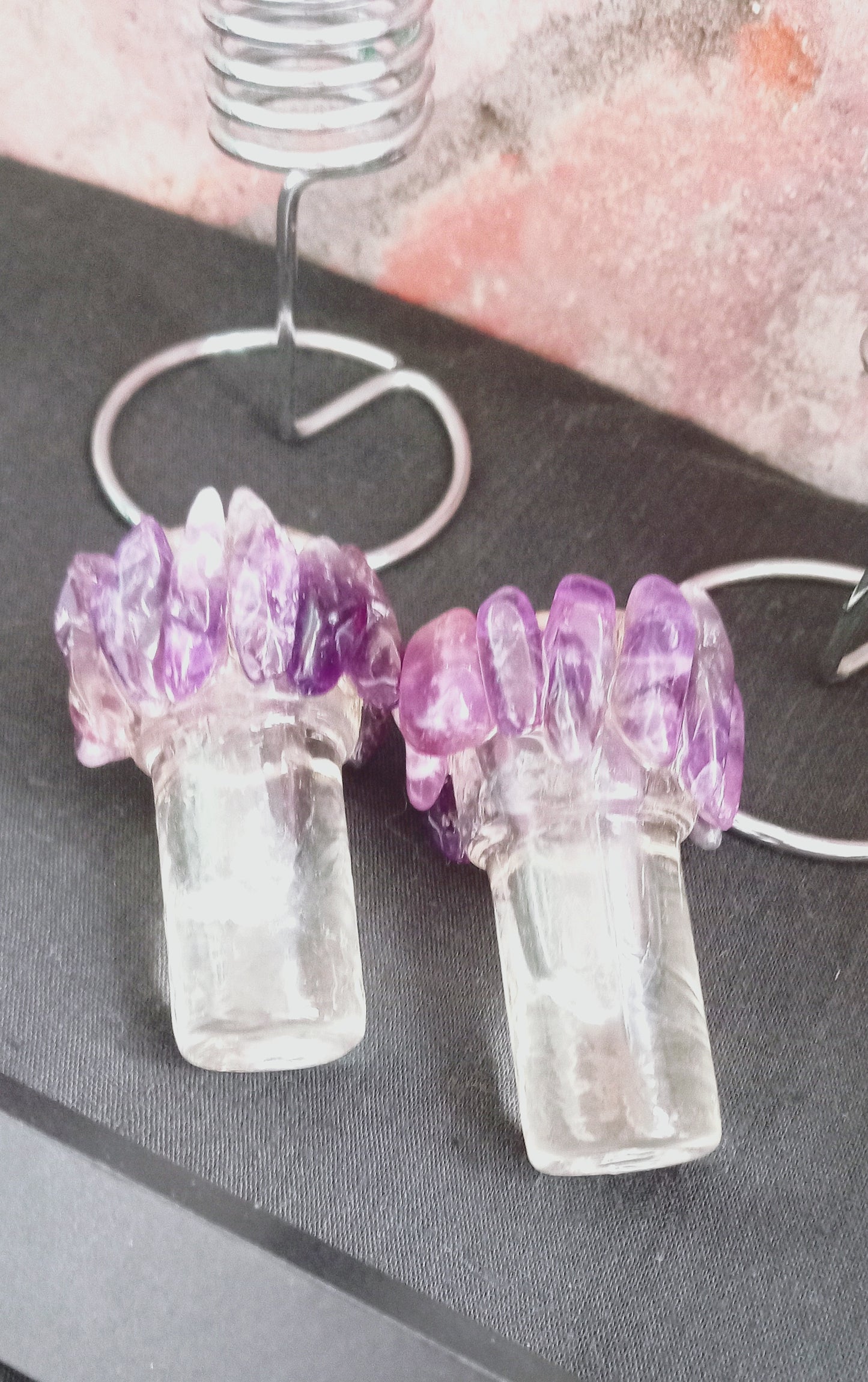 Amethyst Glass Candle Holders