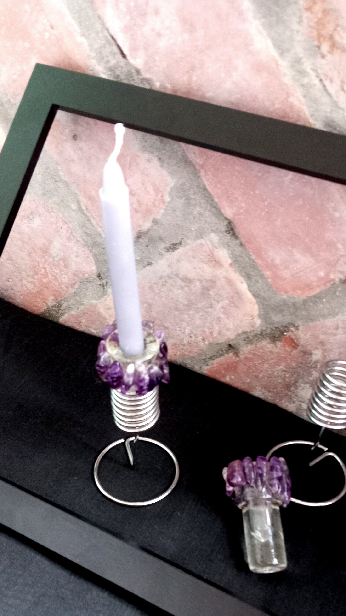 Amethyst Glass Candle Holders